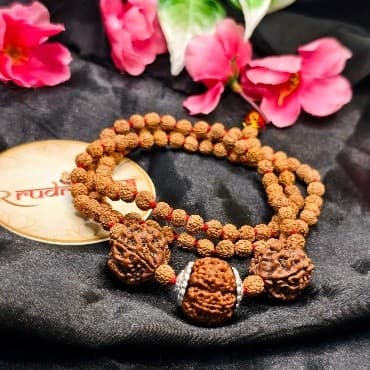 7 Mukhi Rudraksha Kawach With 5 Mukhi Rudraksha Combination Mala