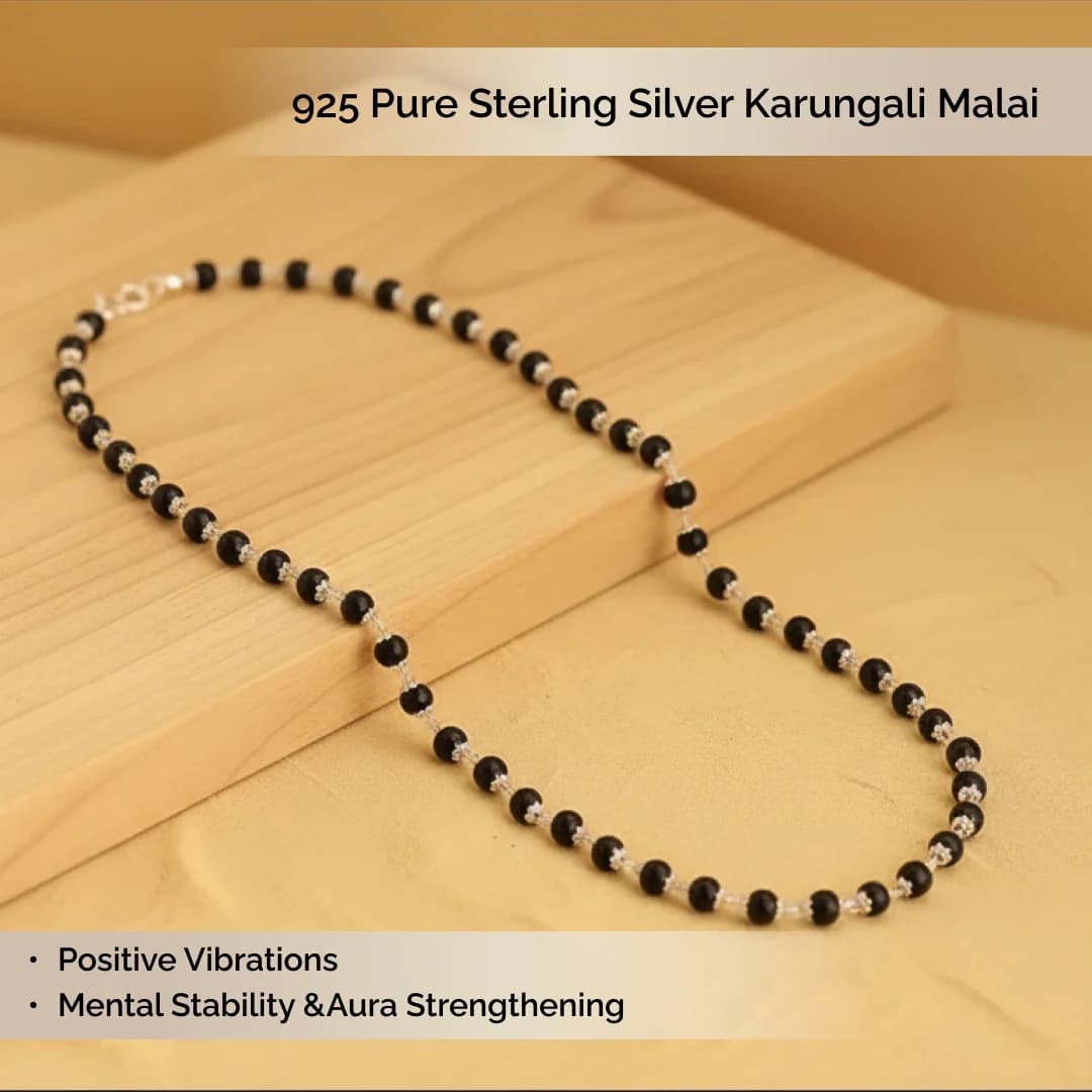 925 Pure Sterling Silver Karungali Malai